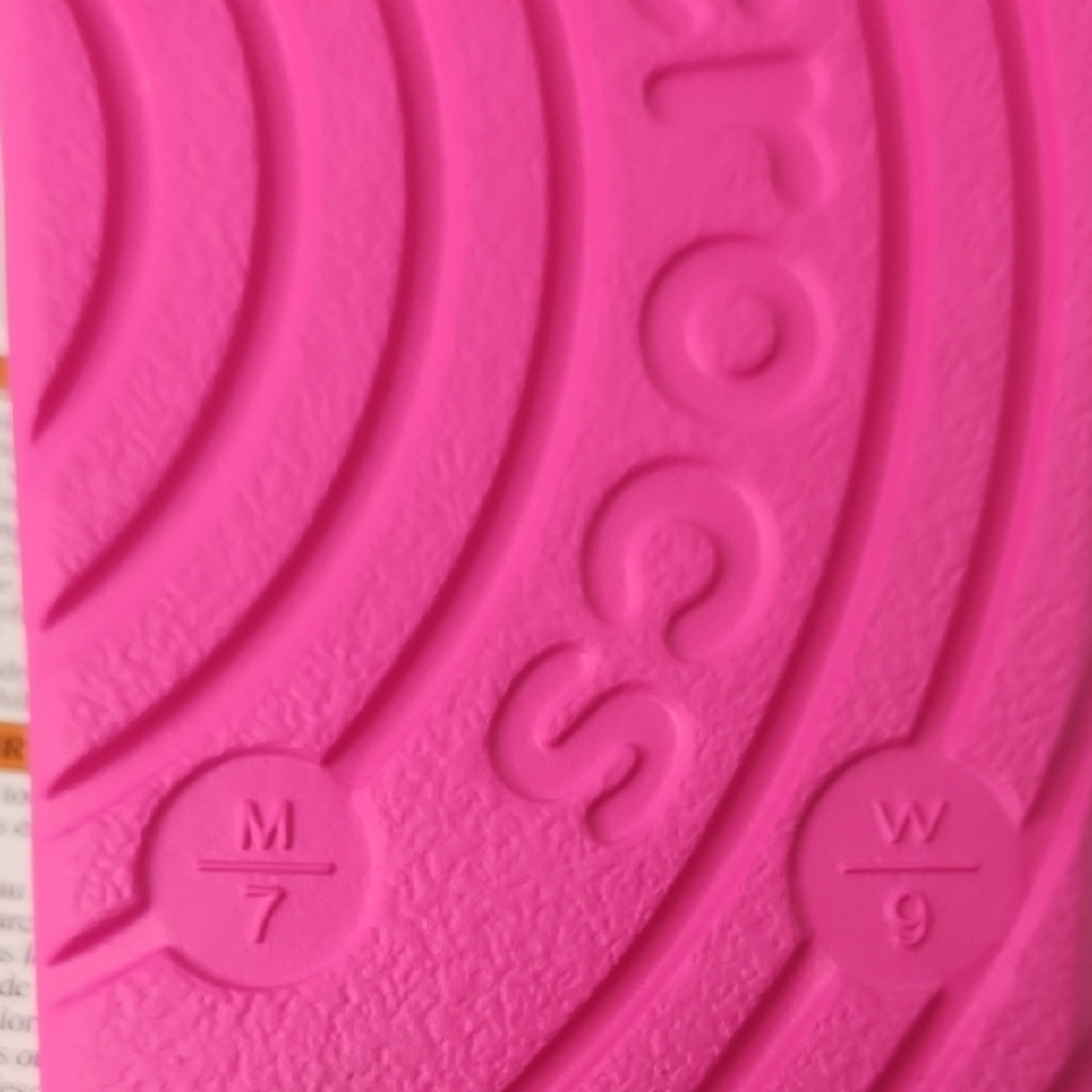 CROCS Fuchsia Slide Sandals - Picture 8 of 8